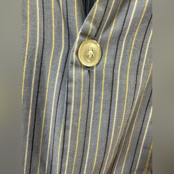 Men's State o Maine 2XLT Sleepshirt Short Sleeve Blue Pinstripe Button Down - Picture 6 of 8